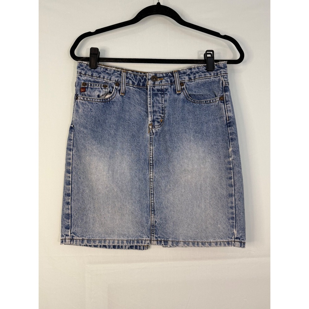 LEI Denim Mini Skirt Womens 30 Light Wash Button Fly Vintage Y2K 37K3883X